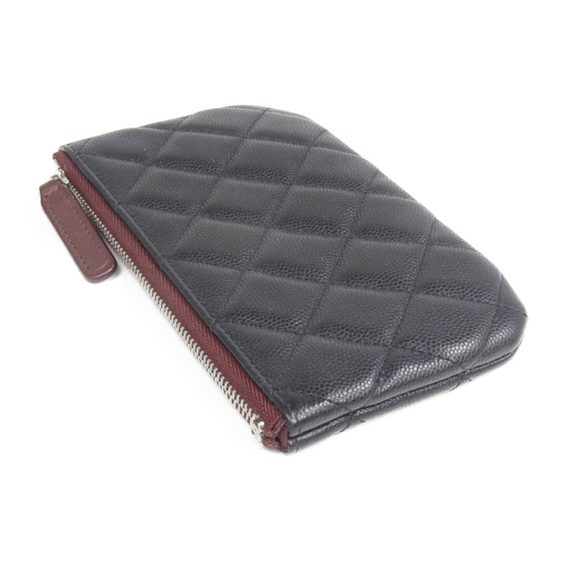 CHANEL 羊皮皮革Classic Small Zipped Pouch銀扣手拿包-4