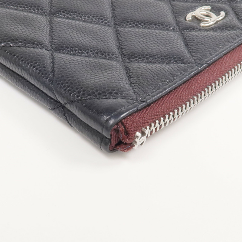 CHANEL 羊皮皮革Classic Small Zipped Pouch銀扣手拿包-8