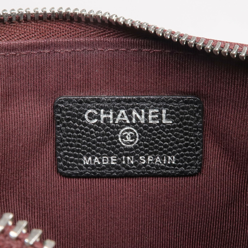CHANEL 羊皮皮革Classic Small Zipped Pouch銀扣手拿包-13