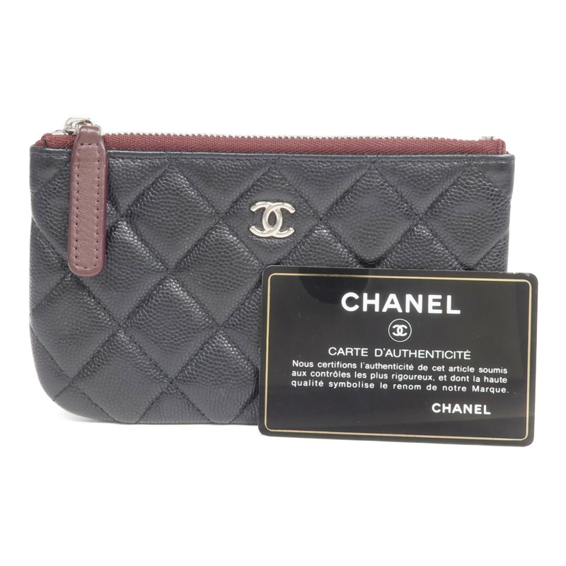 CHANEL 羊皮皮革Classic Small Zipped Pouch銀扣手拿包-15