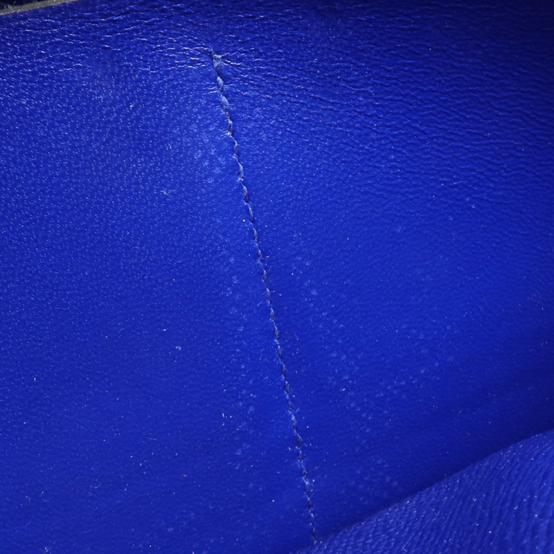 HERMES Epsom皮革Kelly Long Wallet銀扣長錢包Bleu Electrique-14