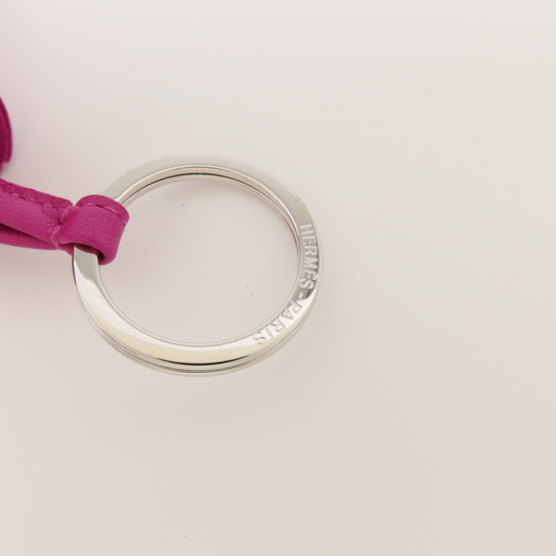 HERMES Milo羊皮皮革Carmen Charm銀扣掛飾-6