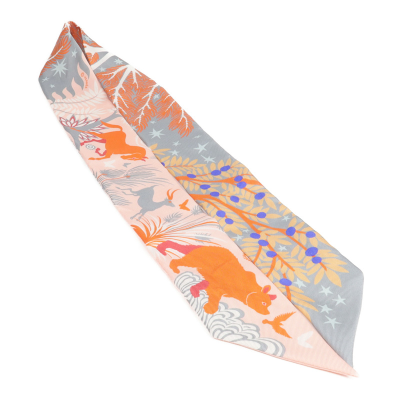 HERMES 絲質Twilly絲巾-3