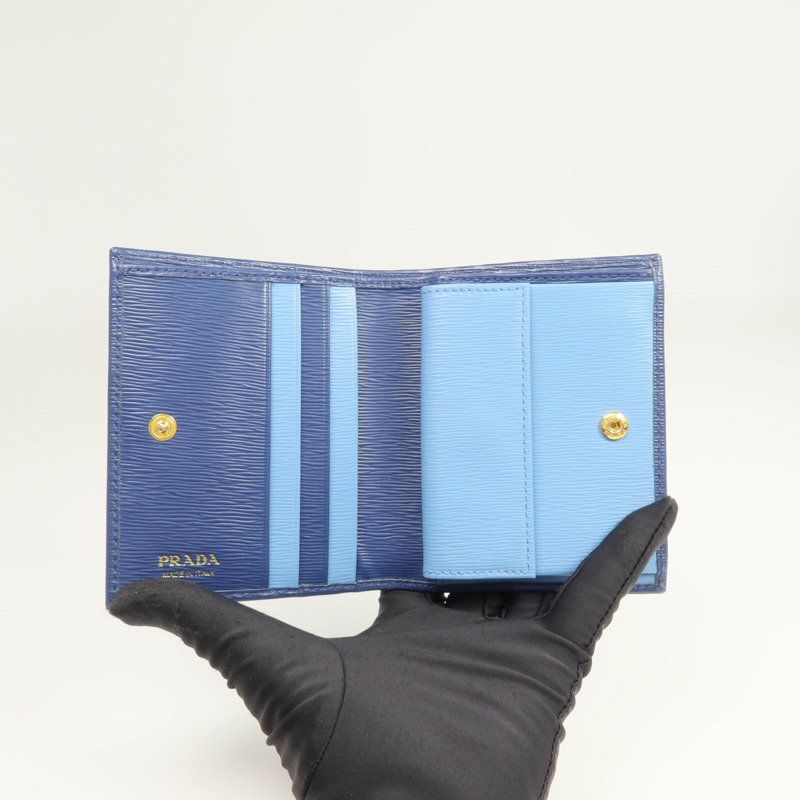 PRADA 牛皮皮革Wallet金扣長錢包-6