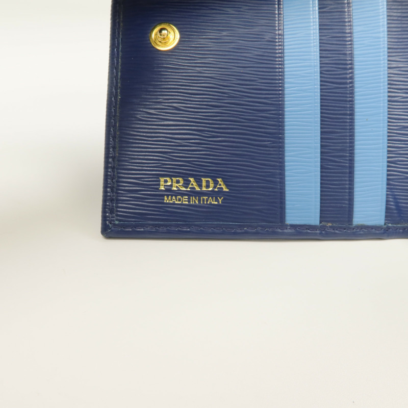 PRADA 牛皮皮革Wallet金扣長錢包-7