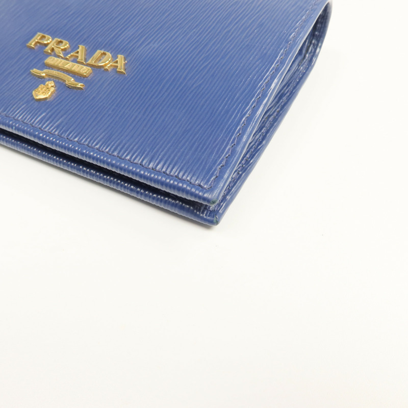 PRADA 牛皮皮革Wallet金扣長錢包-10