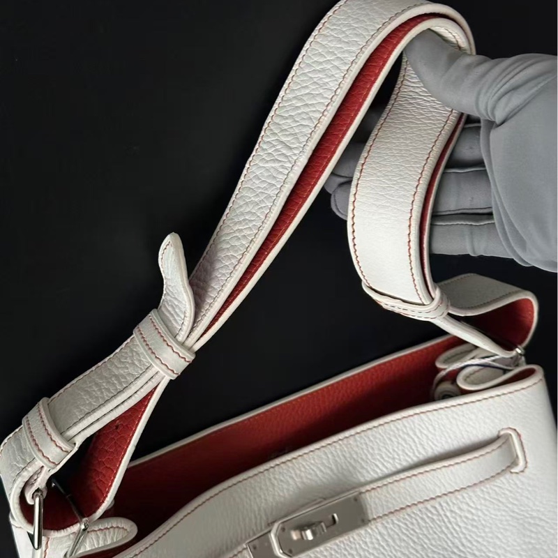 🌈Hermes🧡So Kelly 26🧡01純白色拼色銀扣🌈98.5新🌈🌟Togo皮🌟sokelly26🌟notsokelly22🌟sokelly🌟愛馬仕🌟-1