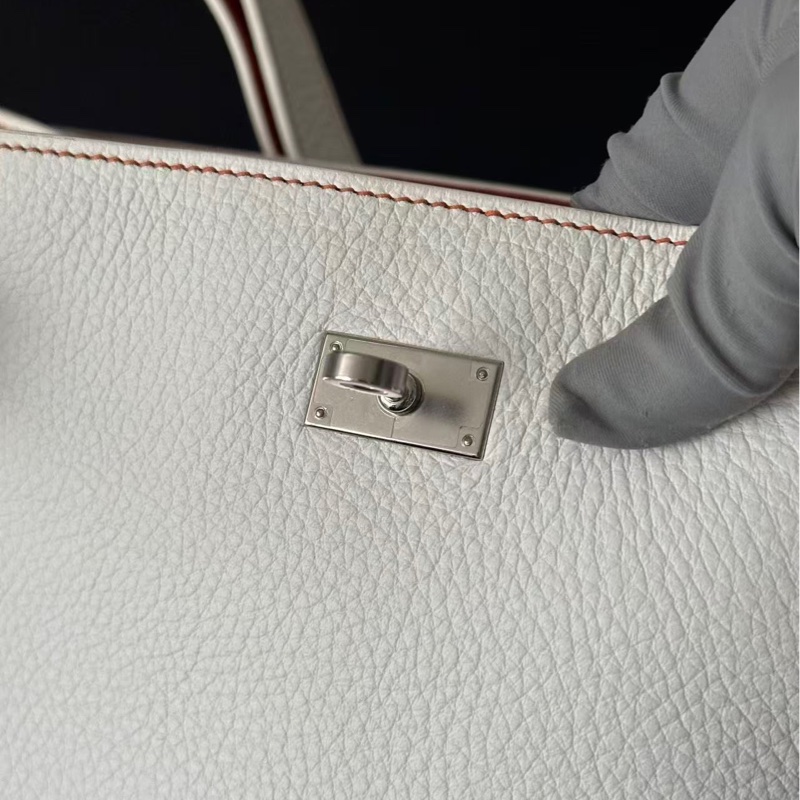 🌈Hermes🧡So Kelly 26🧡01純白色拼色銀扣🌈98.5新🌈🌟Togo皮🌟sokelly26🌟notsokelly22🌟sokelly🌟愛馬仕🌟-2