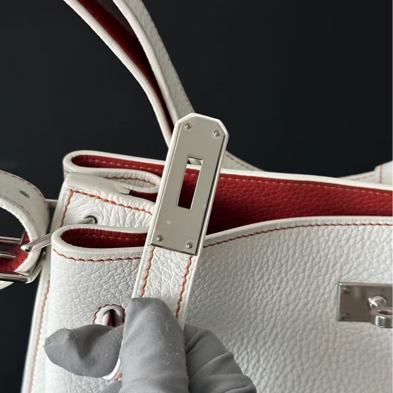 🌈Hermes🧡So Kelly 26🧡01純白色拼色銀扣🌈98.5新🌈🌟Togo皮🌟sokelly26🌟notsokelly22🌟sokelly🌟愛馬仕🌟-4
