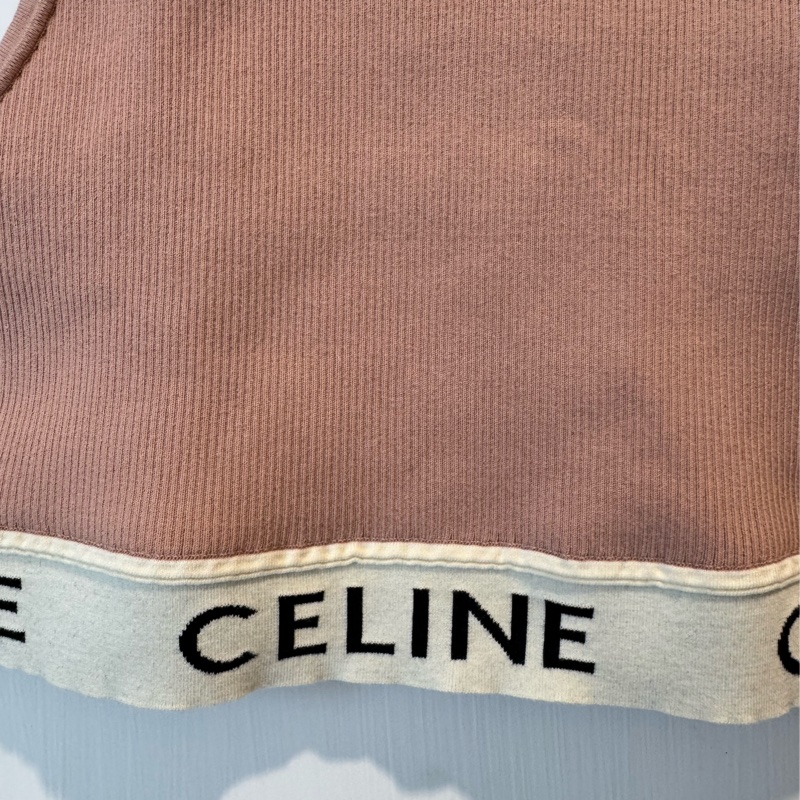 celine藕粉色黑字母背心 水水必備❤️‍🔥-6