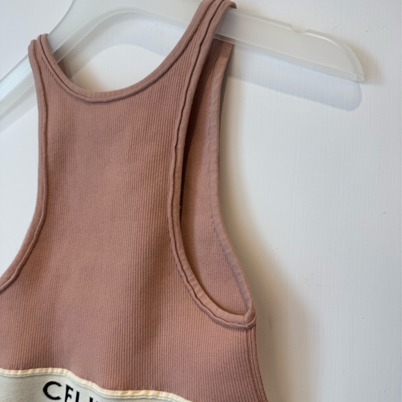 celine藕粉色黑字母背心 水水必備❤️‍🔥-12