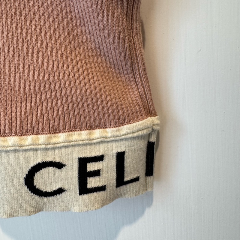 celine藕粉色黑字母背心 水水必備❤️‍🔥-20