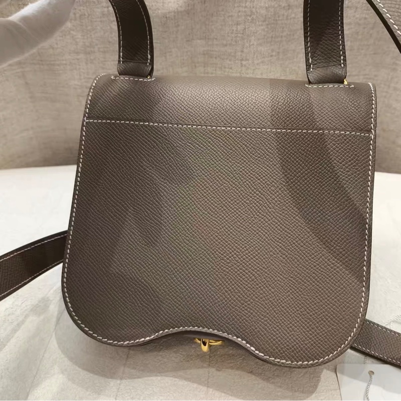 🌈Hermes🧡Mini Della🧡大象灰金扣🌟98.5新🌟Epsom皮🌟minidella🌟della🌟愛馬仕🌟-7