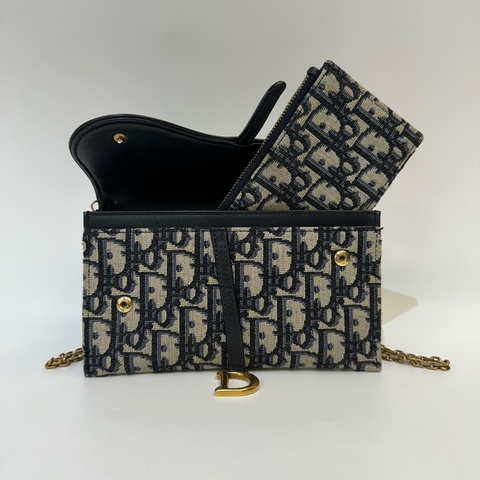 Dior 藍緹花布Saddle woc