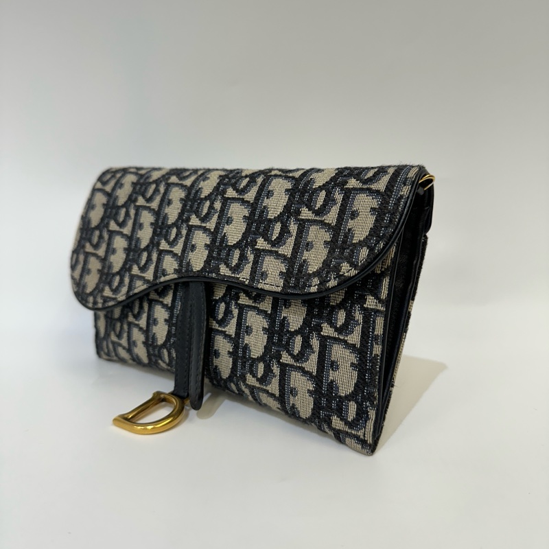 Dior 藍緹花布Saddle woc-2