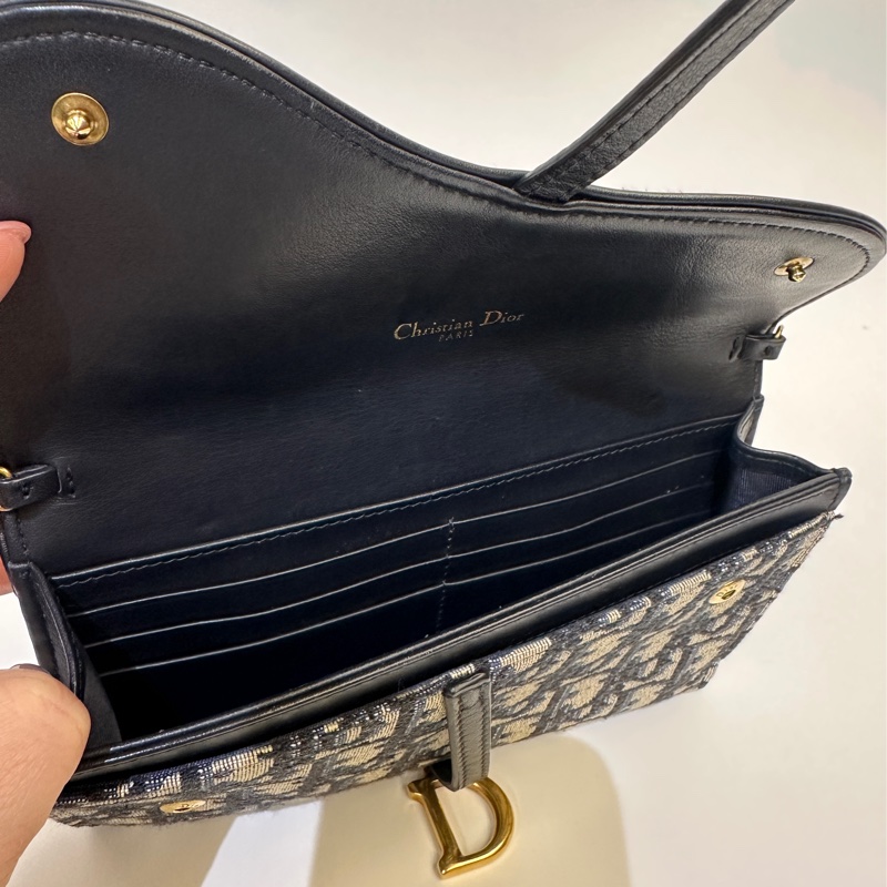 Dior 藍緹花布Saddle woc-4