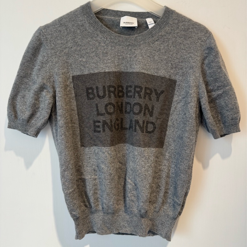 Burberry 灰色山羊絨短袖上衣 ❤️‍🔥-0