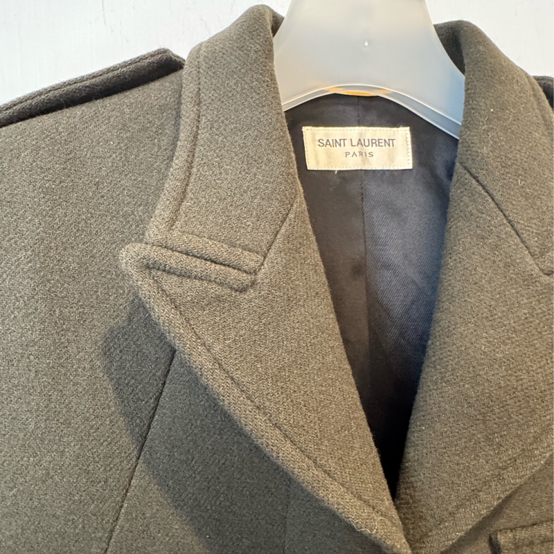 Ysl墨綠色短版西裝外套-2