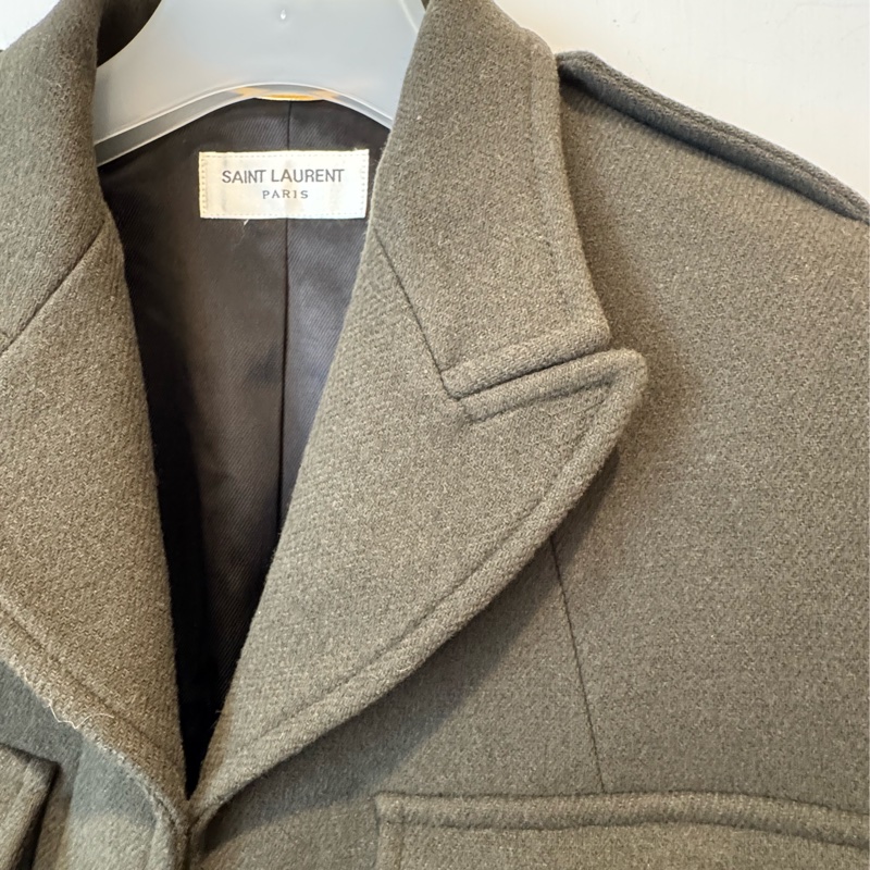 Ysl墨綠色短版西裝外套-3