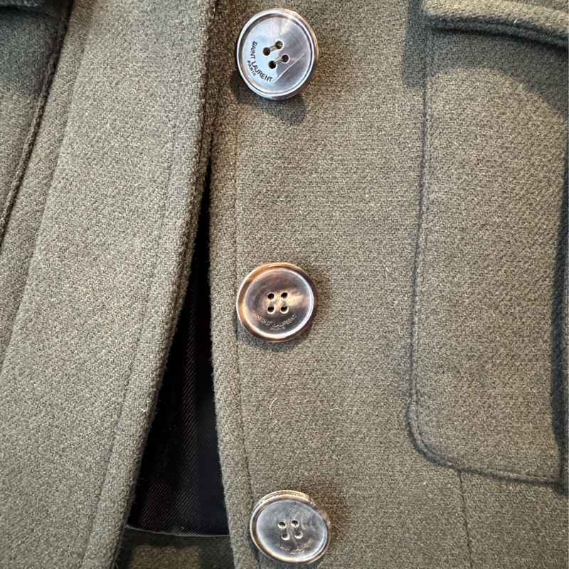 Ysl墨綠色短版西裝外套-8