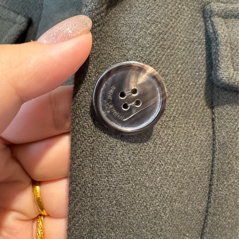 Ysl墨綠色短版西裝外套-9