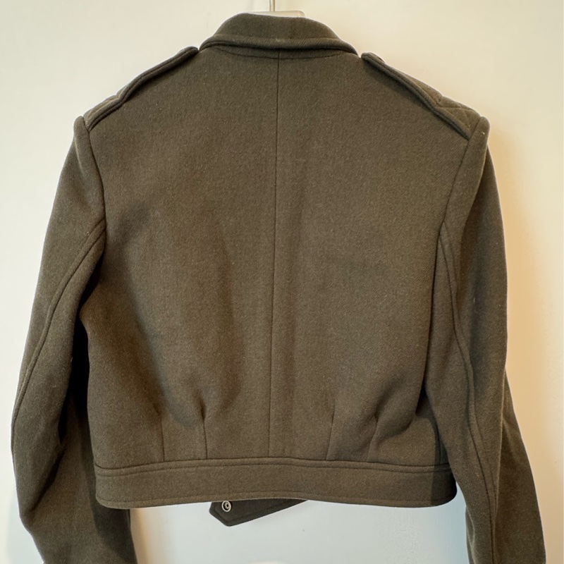 Ysl墨綠色短版西裝外套-15