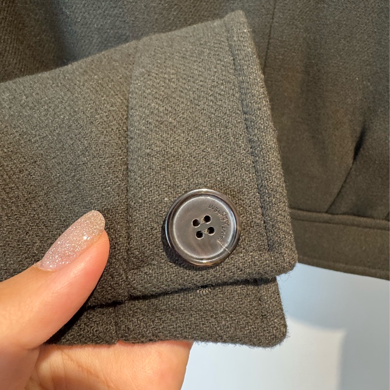 Ysl墨綠色短版西裝外套-17