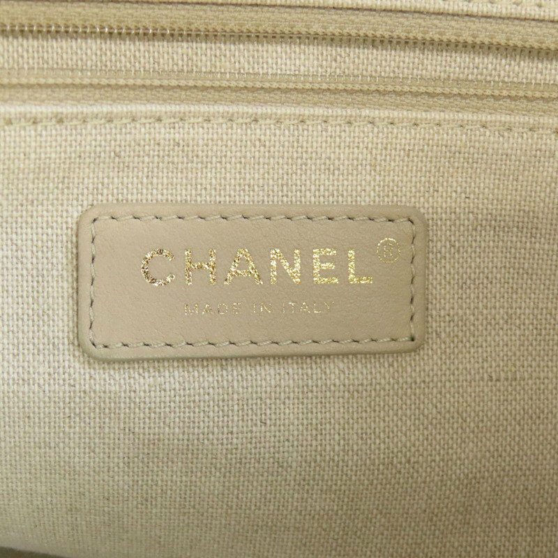 香奈兒 Deauville 金色五金托特包帆布女款 CHANEL-5