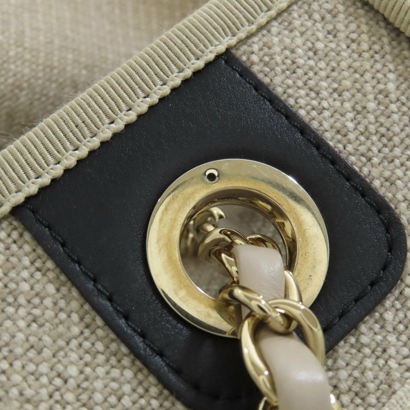 香奈兒 Deauville 金色五金托特包帆布女款 CHANEL-19