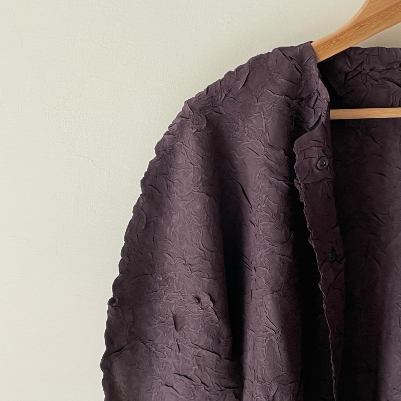 ▪️富貴選物FUGUEI▪️PP   三宅一生2025/3 CRUSH PRESS  壓褶 深可可色平面立體紋路外套 排釦-6