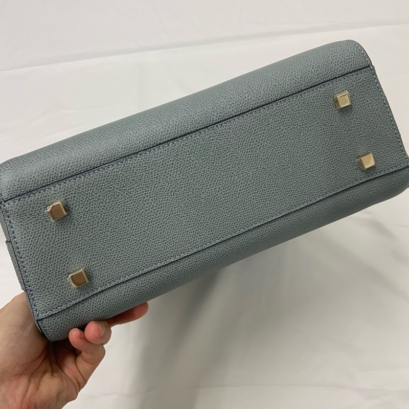 全新 Valextra水桶 brera shoulder bag 水桶包 霧霾藍-4