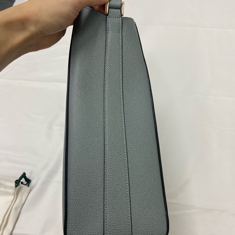 全新 Valextra水桶 brera shoulder bag 水桶包 霧霾藍-5