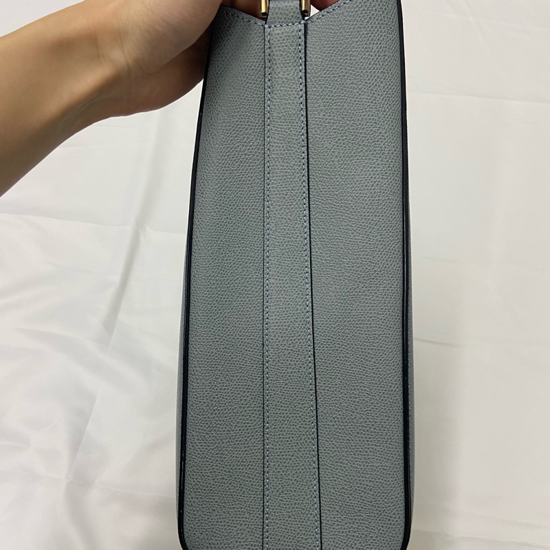 全新 Valextra水桶 brera shoulder bag 水桶包 霧霾藍-6