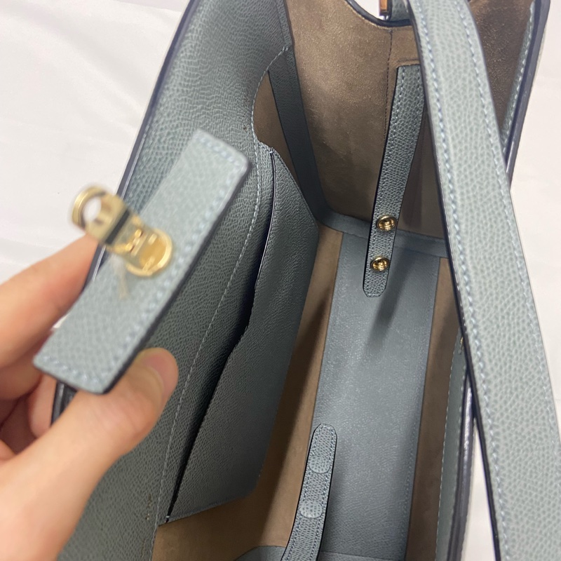 全新 Valextra水桶 brera shoulder bag 水桶包 霧霾藍-8