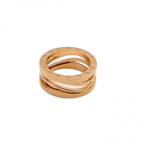 BVLGARI B.ZERO1彈簧戒指鏤空18K玫瑰金56