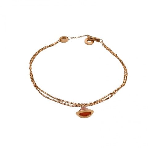 BVLGARI DIVASDREAM小扇子手鏈18K玫瑰金/紅玉髓M-L碼