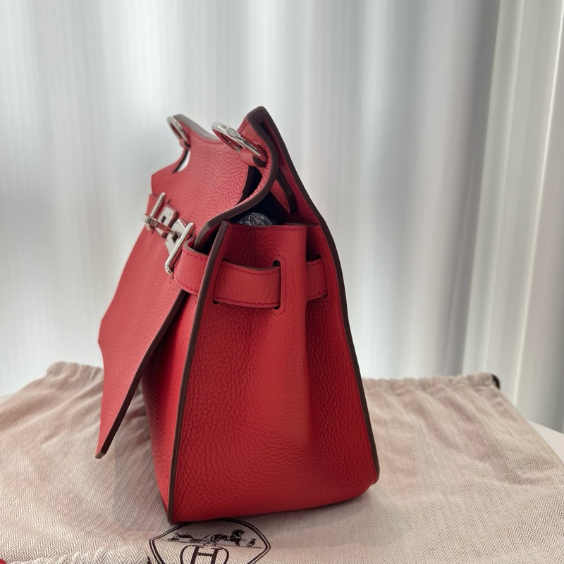 愛馬仕/Hermes 吉普賽31 杜鵑紅 X刻 閒置新-3