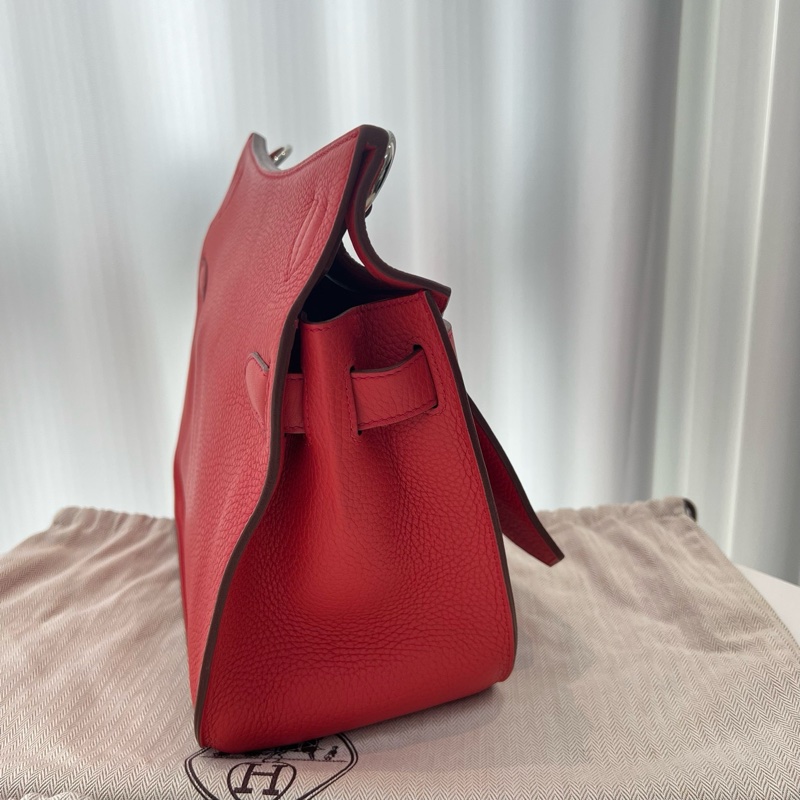 愛馬仕/Hermes 吉普賽31 杜鵑紅 X刻 閒置新-5