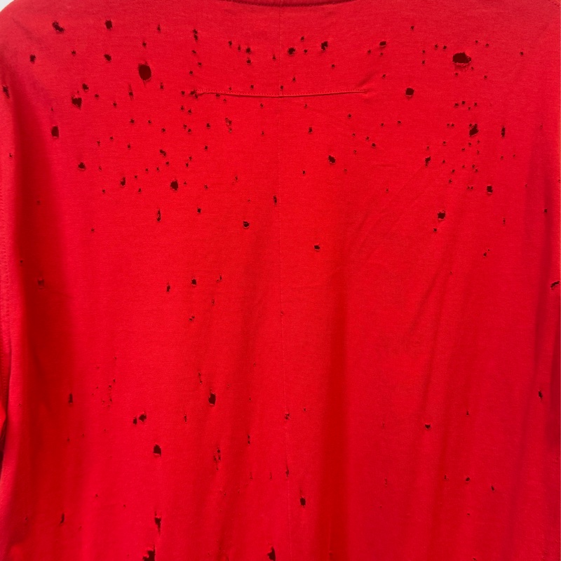 Givenchy紅色黑字刷破短袖上衣-29