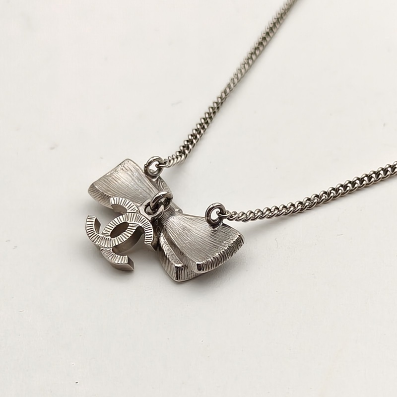 CHANEL 合金蝴蝶結項鏈-2