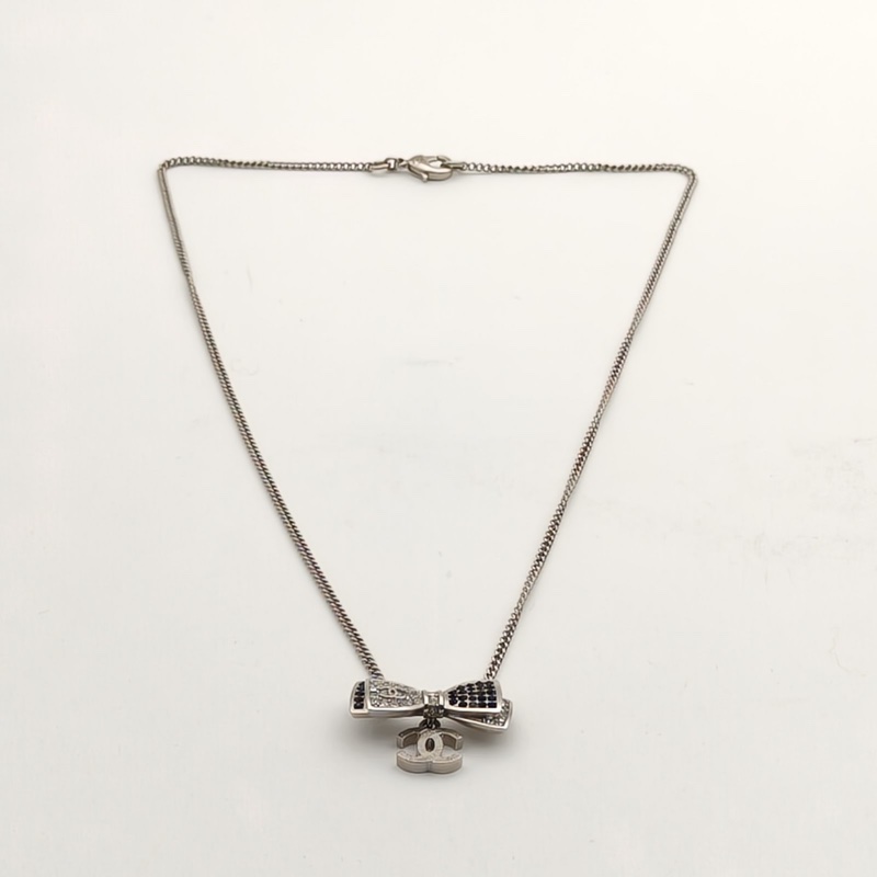 CHANEL 合金蝴蝶結項鏈-4