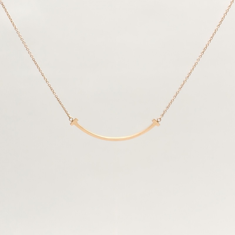 TIFFANY&CO TiffanyT微笑項鏈小號18K玫瑰金-1