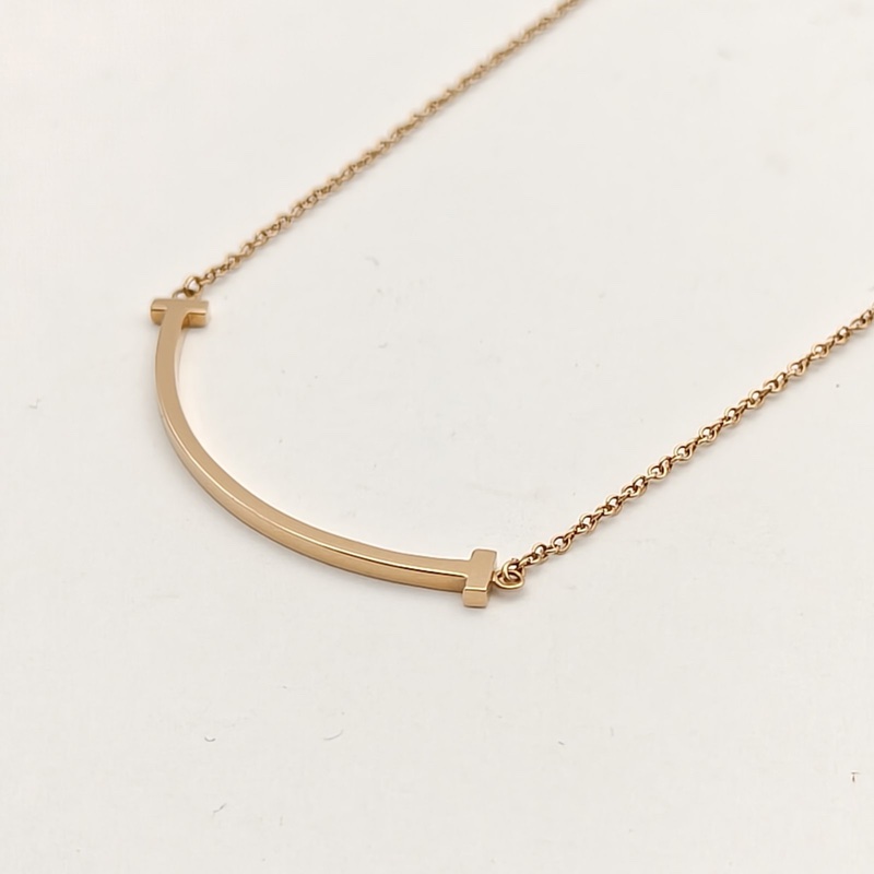 TIFFANY&CO TiffanyT微笑項鏈小號18K玫瑰金-2