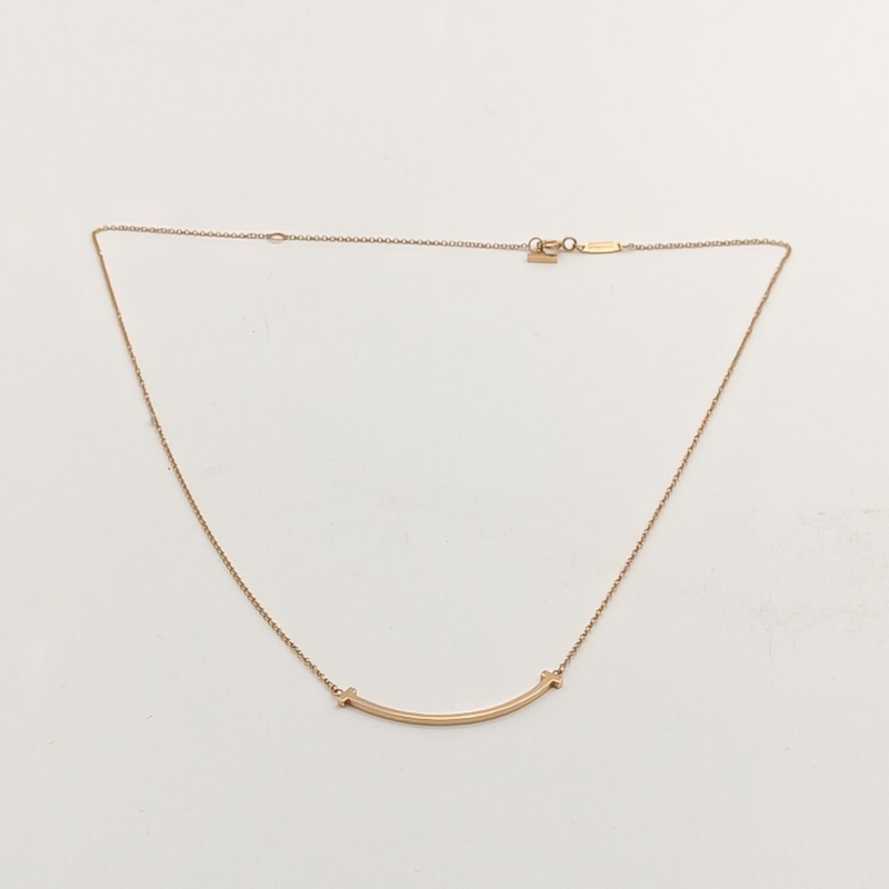 TIFFANY&CO TiffanyT微笑項鏈小號18K玫瑰金-4