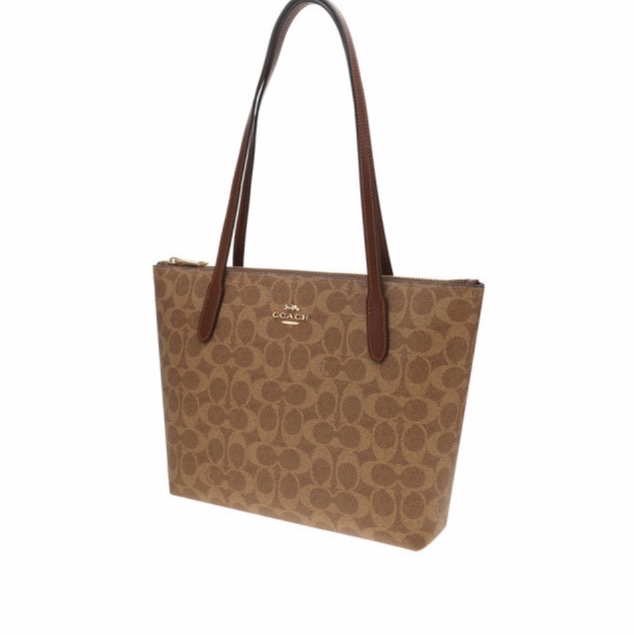 Coach 女士 Fiona 標誌性帆布拉鍊托特包均碼碼24cm*7cm*15.9cm-2