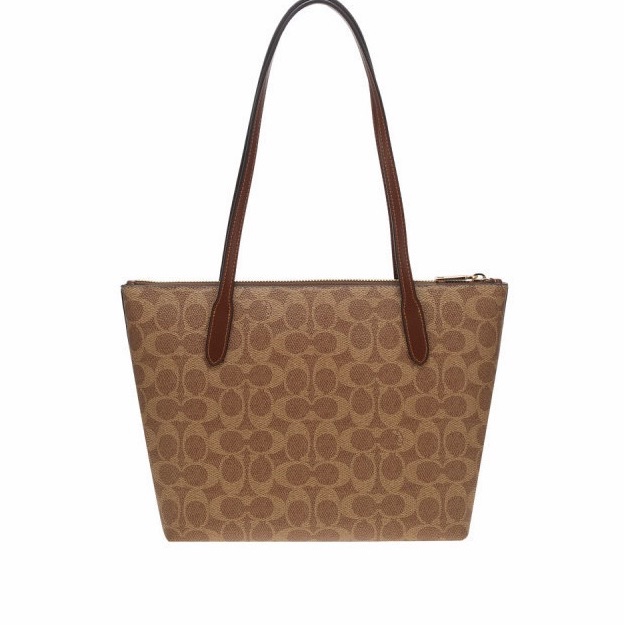 Coach 女士 Fiona 標誌性帆布拉鍊托特包均碼碼24cm*7cm*15.9cm-3