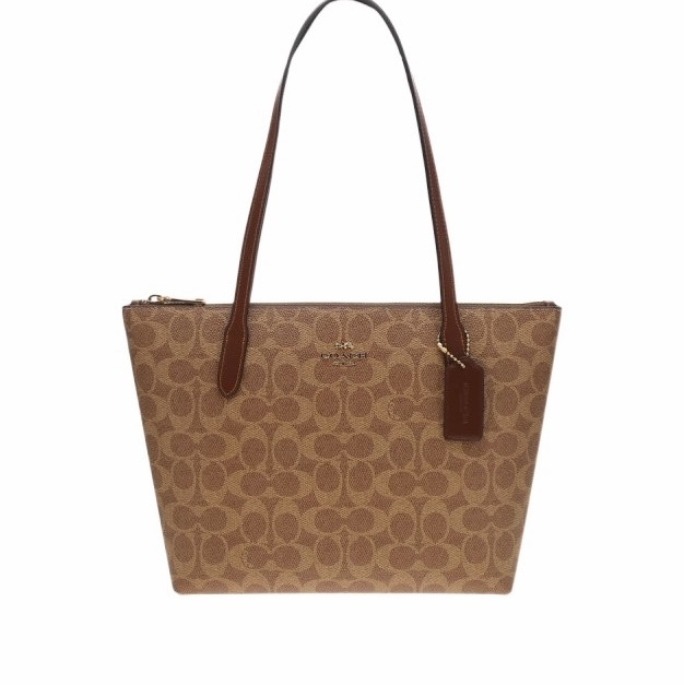 Coach 女士 Fiona 標誌性帆布拉鍊托特包均碼碼24cm*7cm*15.9cm-4