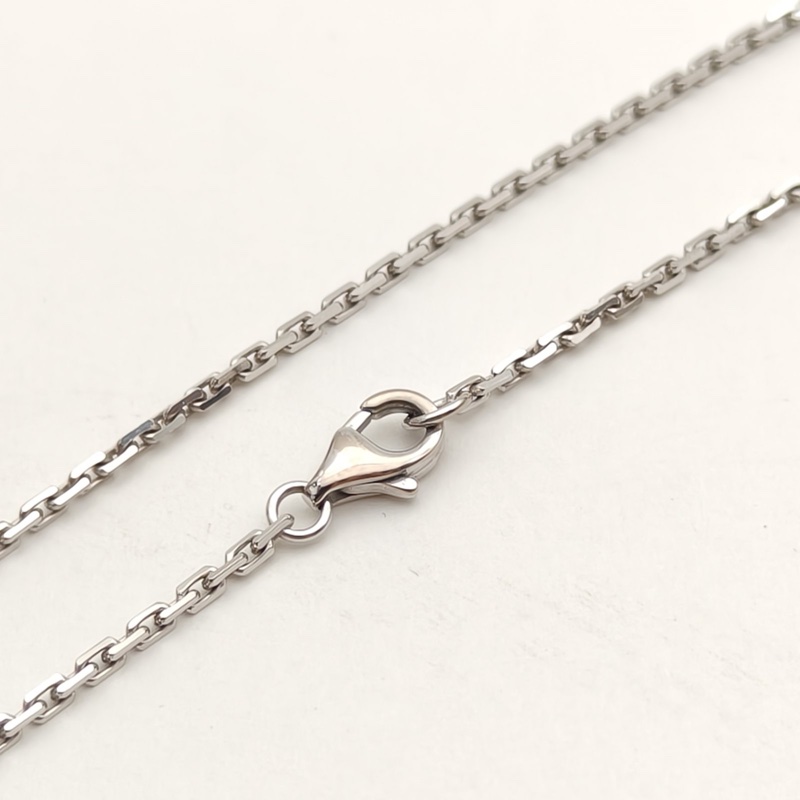 CARTIER LOVE半鑽雙環項鏈18K白金/鑽石-3