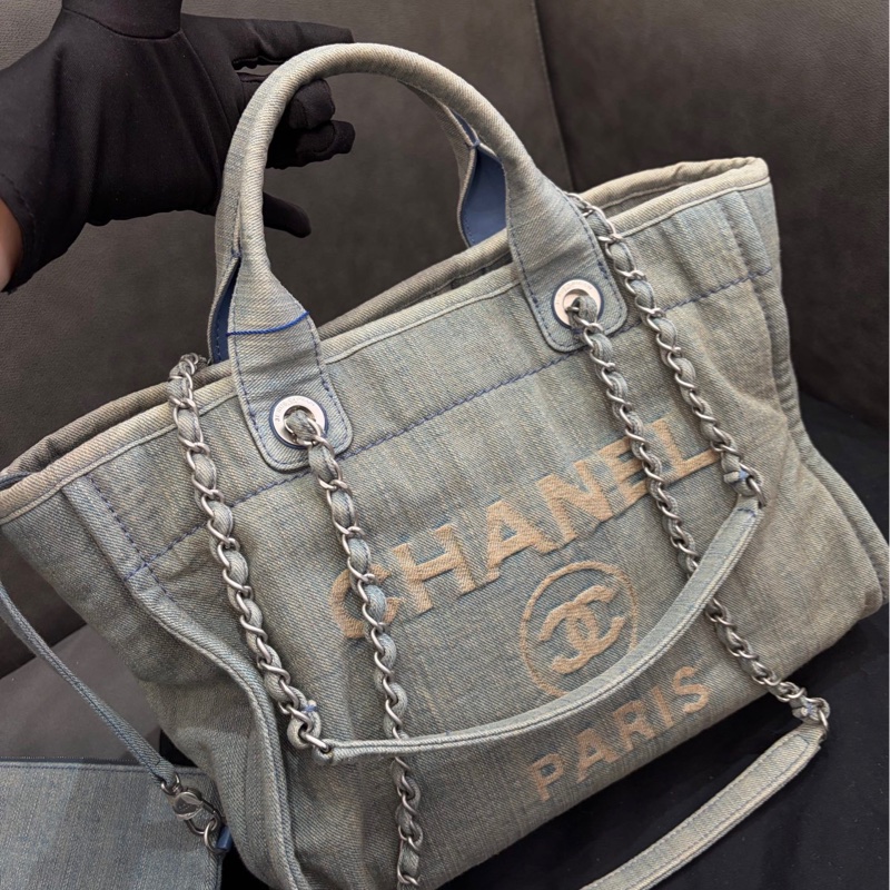 Chanel香奈兒 23ss 牛仔沙灘包 中號-1