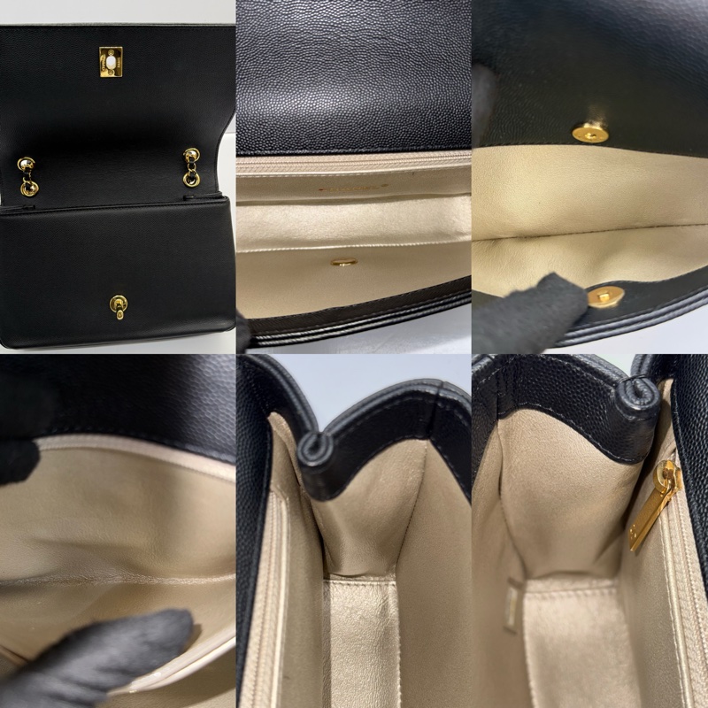 CHANEL 香奈兒 黑色荔枝紋牛皮肩背斜背包 （無卡）-5